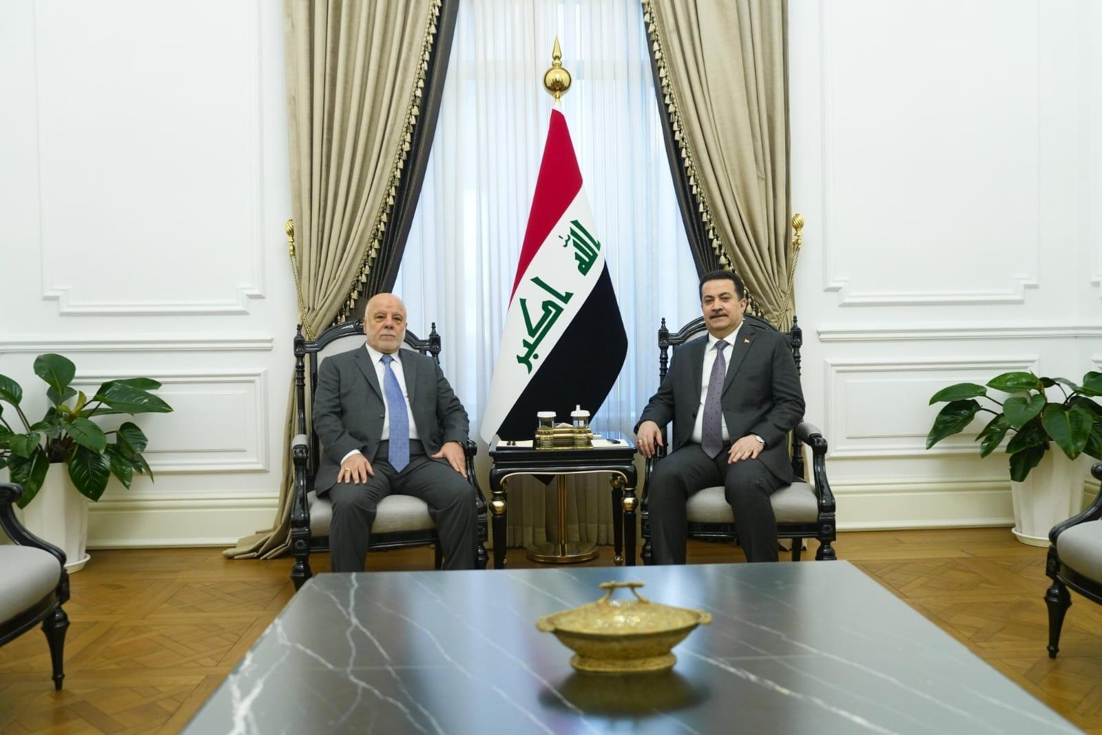 الدكتور حيدر العبادي يلتقي رئيس مجلس الوزراء السيد محمد شياع السوداني