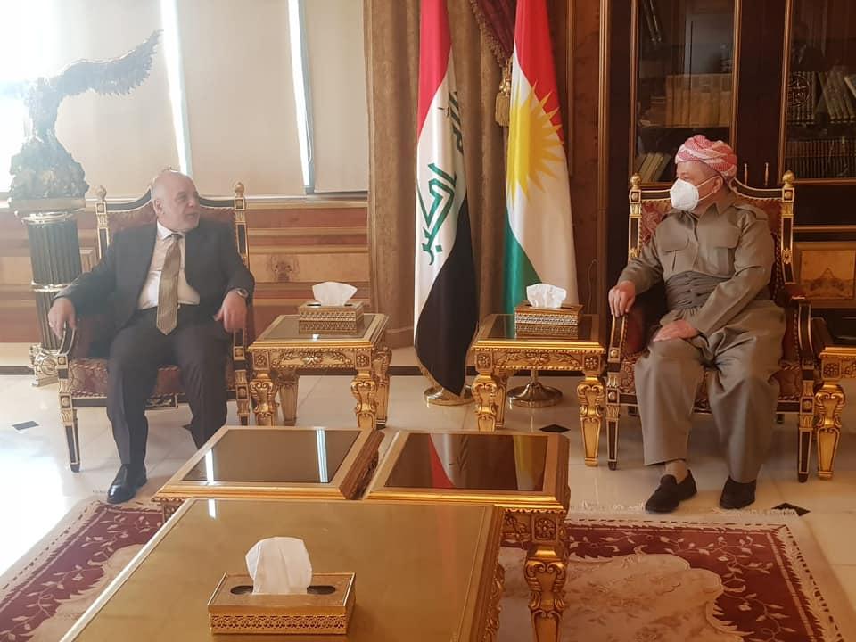 الدكتور العبادي يلتقي السيد مسعود بارزاني ويبحث معه أوضاع البلد وملف الإنتخابات