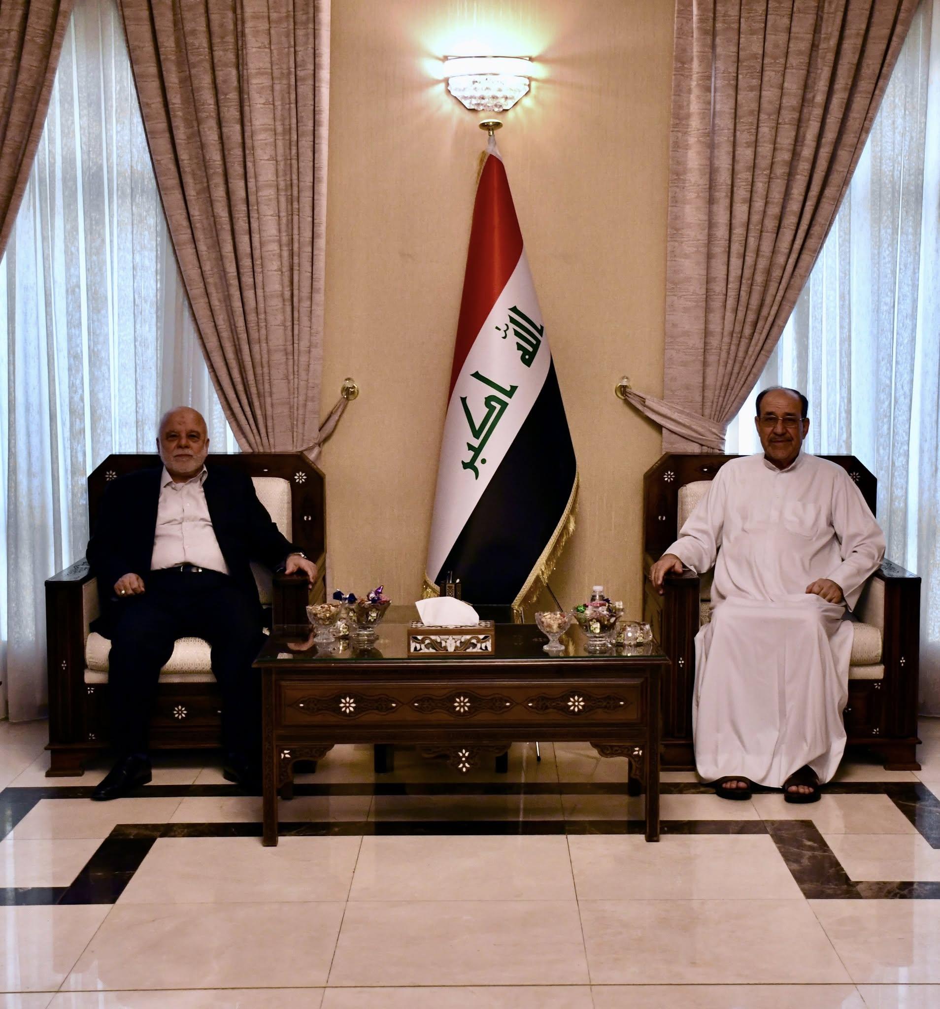 رئيس ائتلاف النصر الدكتور العبادي يزور رئيس ائتلاف دولة القانون السيد نوري المالكي للاطمئنان على صحت