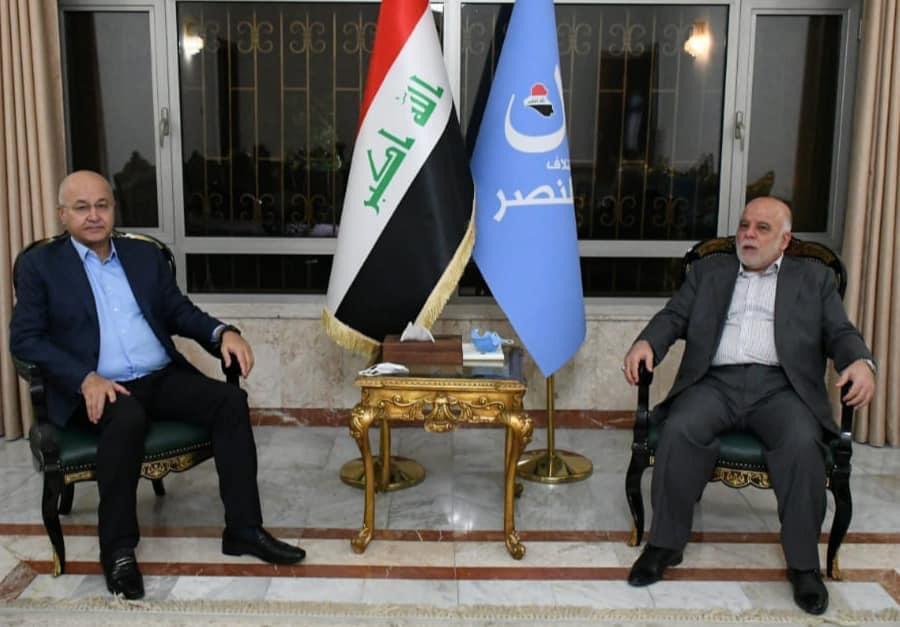 Dr. Haider Al-Abadi receives the President, Dr. Barham Salih