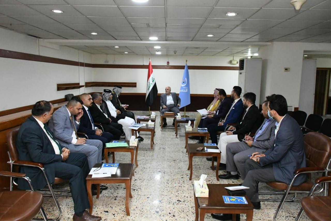Dr. Al-Abadi receives the candidates of Al Nasr Coalition for the governorates of Basrah and Maysan 