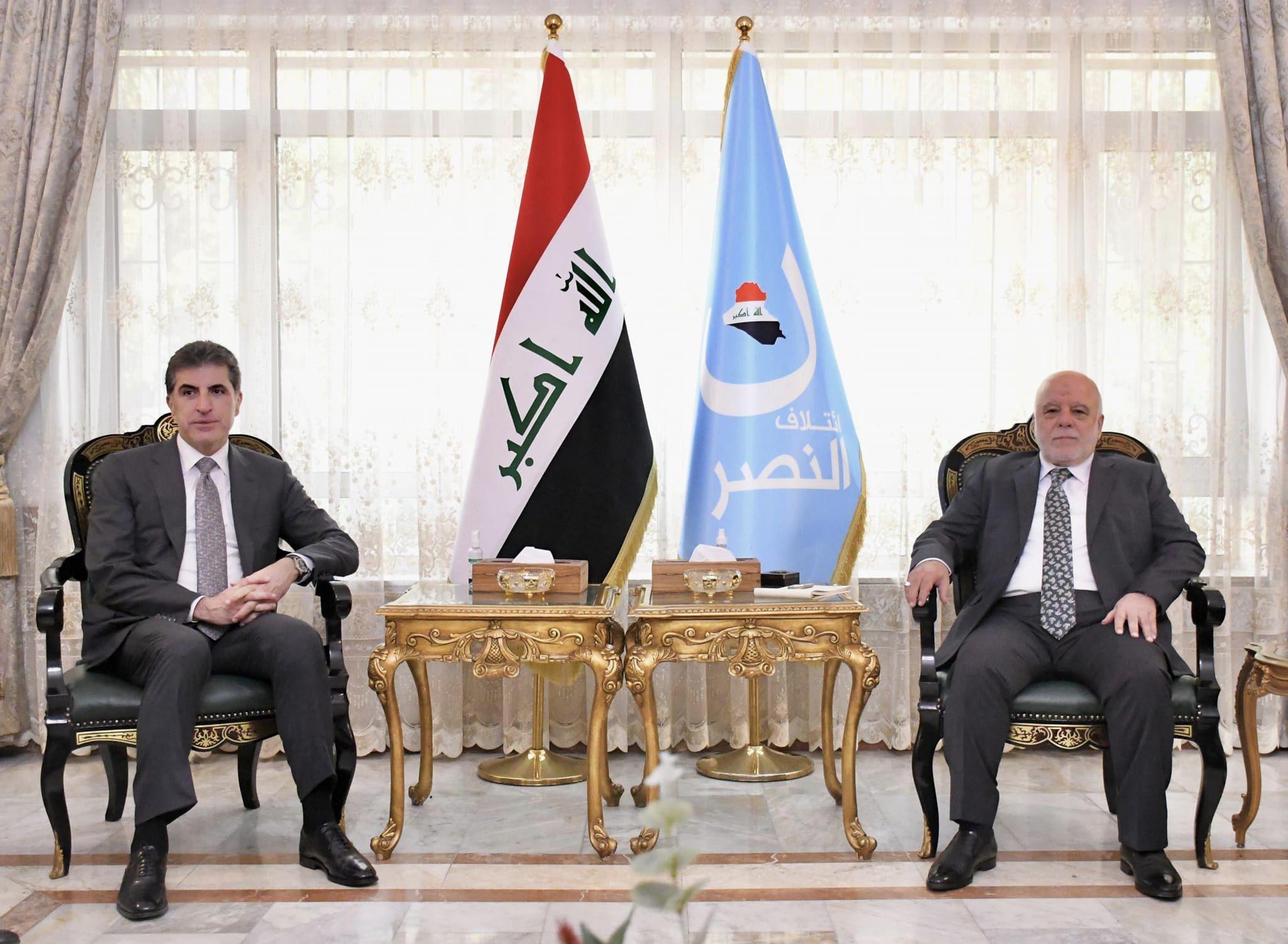 الدكتور حيدر العبادي يستقبل رئيس إقليم كردستان السيد نيجرفان بارزاني