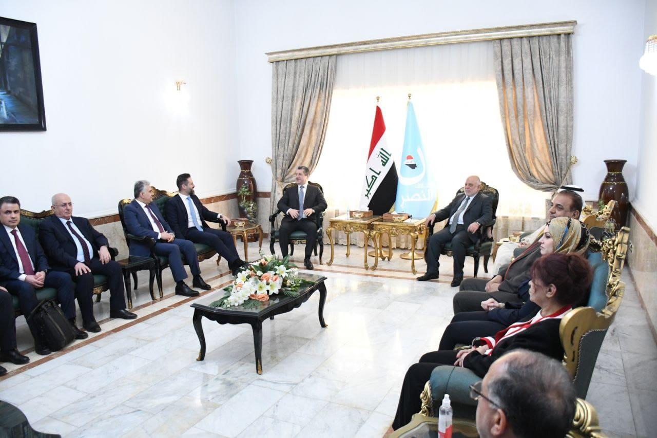 الدكتور العبادي يستقبل رئيس حكومة إقليم كردستان السيد مسرور بارزاني