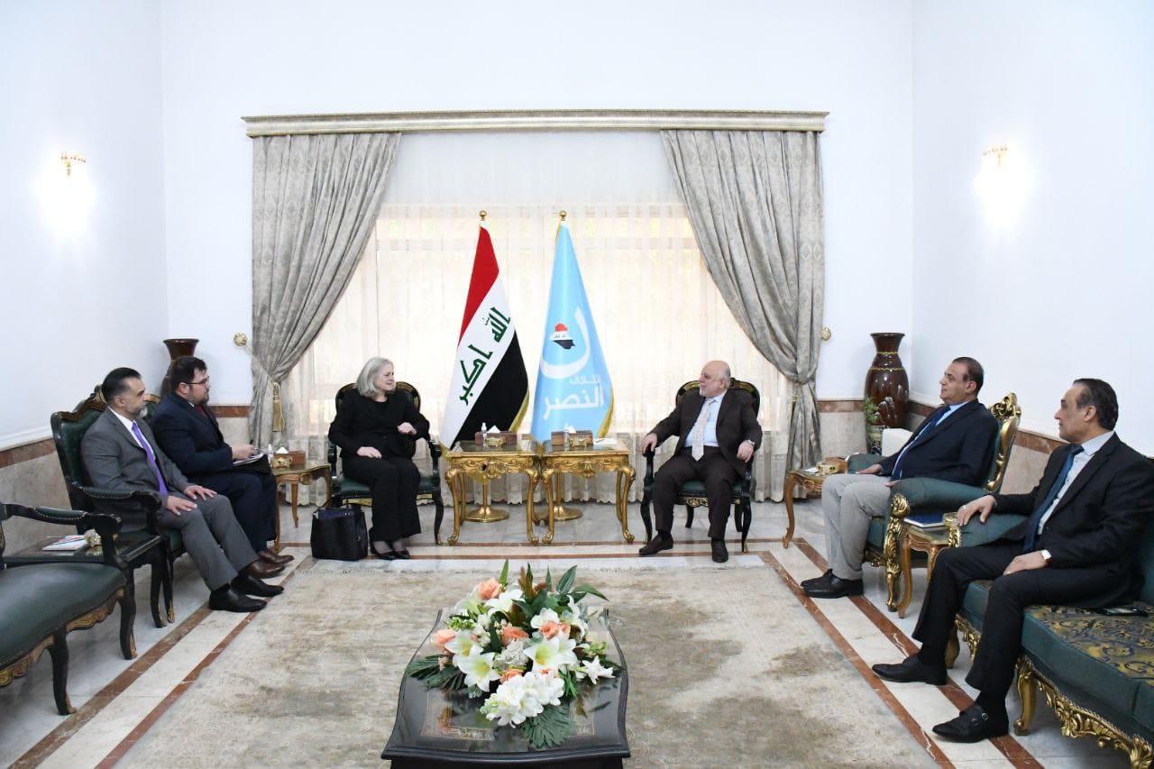 Dr. Haider Al-Abadi receives the US Ambassador to Baghdad, Mrs. Alina Romansky