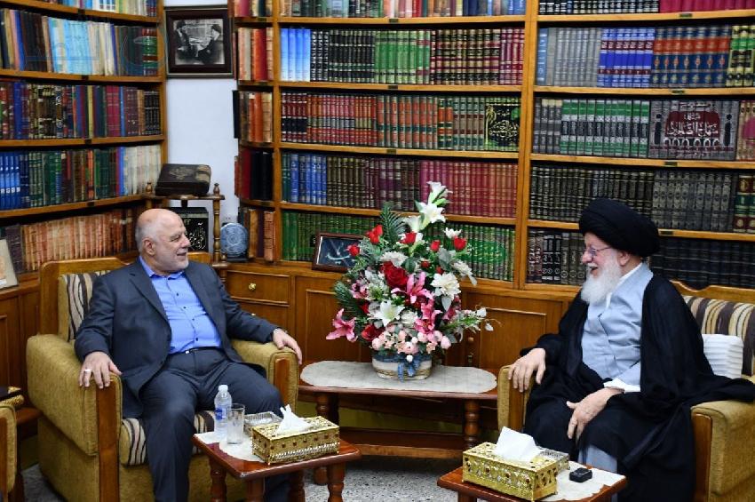 الدكتور حيدر العبادي يلتقي سماحة السيد حسين الصدر