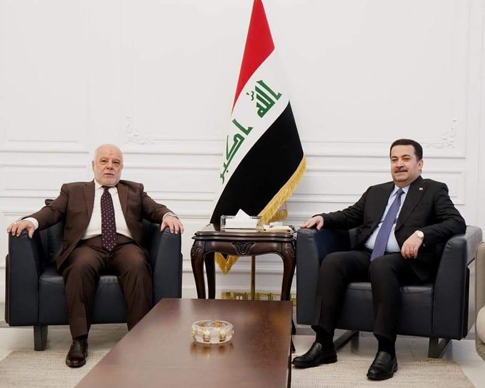 الدكتور حيدر العبادي يلتقي رئيس مجلس الوزراء السيد محمد شياع السوداني