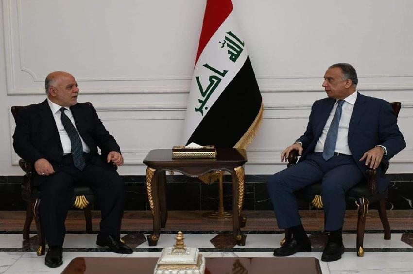 الدكتور حيدر العبادي يلتقي رئيس مجلس الوزراء السيد مصطفى الكاظمي ويبحث معه مستجدات الأوضاع في البلد