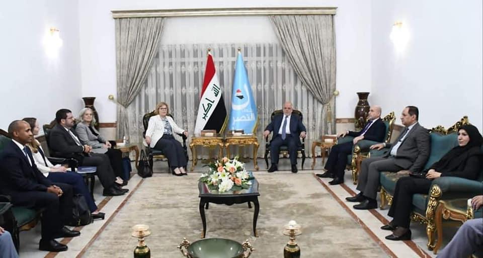 الدكتور العبادي يستقبل مساعدة وزير الخارجية الأمريكي لشؤون الشرق الأوسط السيدة باربرا ليف