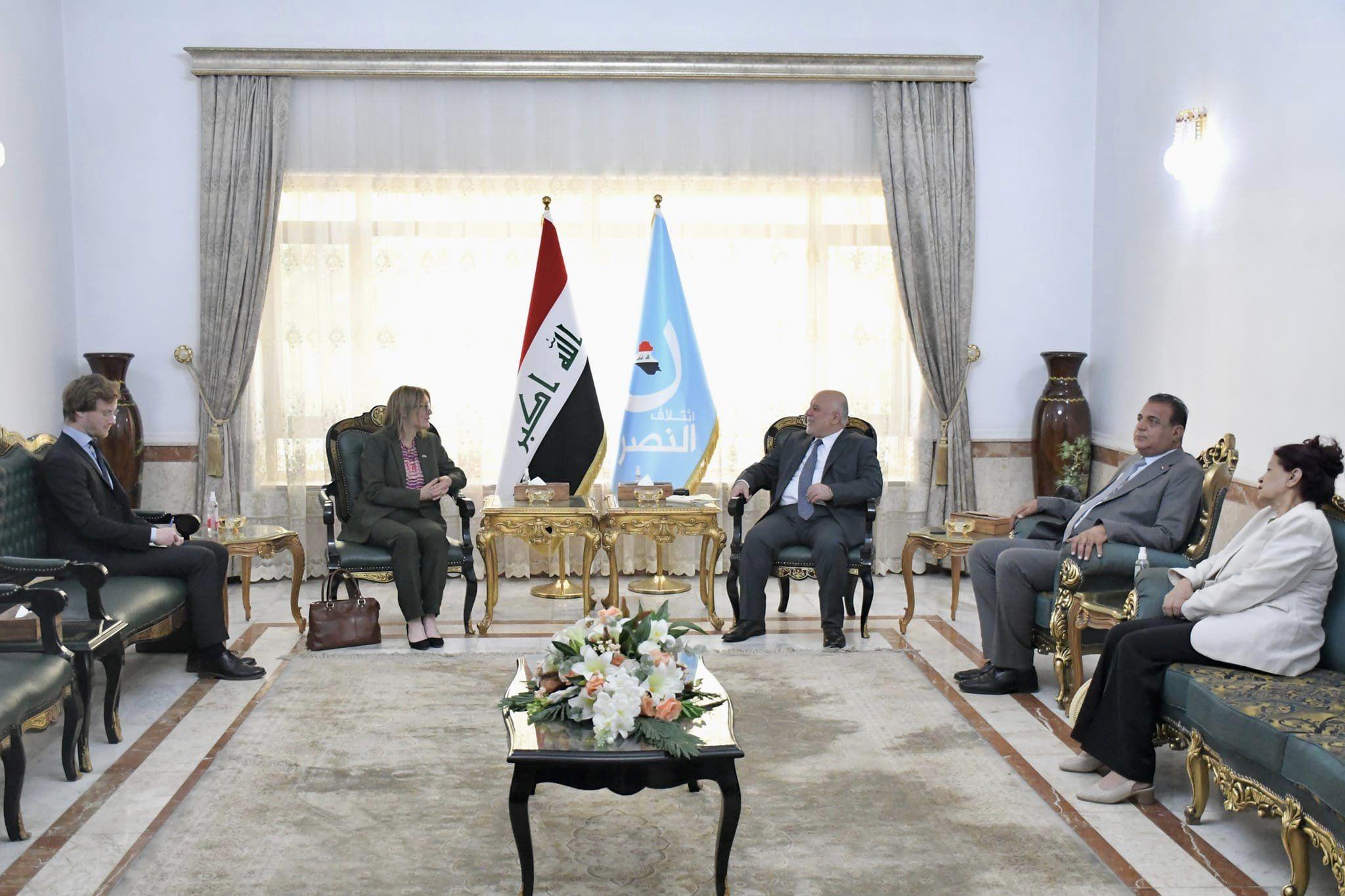 Dr. Haider Al-Abadi receives the Swedish Ambassador to Baghdad, Ms. Jessica Svardstrom
