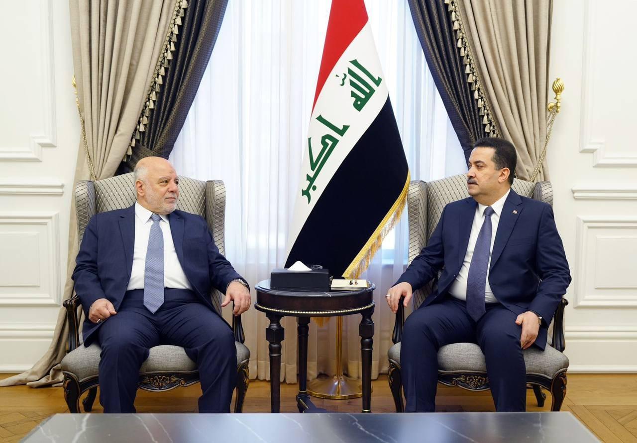 Dr. Haider Al-Abadi meets the Prime Minister, Mr. Muhammad Shia  Al-Sudani